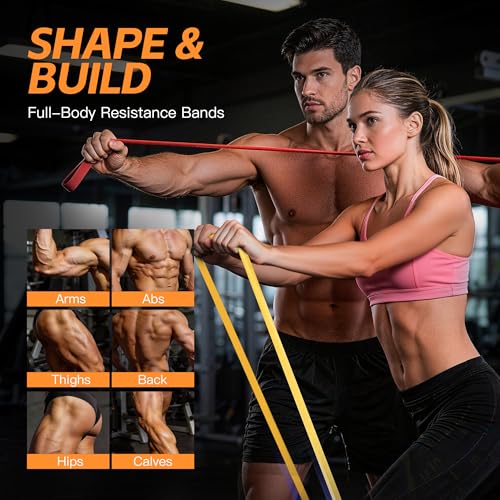 Image of Pull Up Bands, Resistance Bands Set, Exercise Workout Bands for Men & Women, Ideal for Body Stretching, Physical Therapy and Muscle Training
