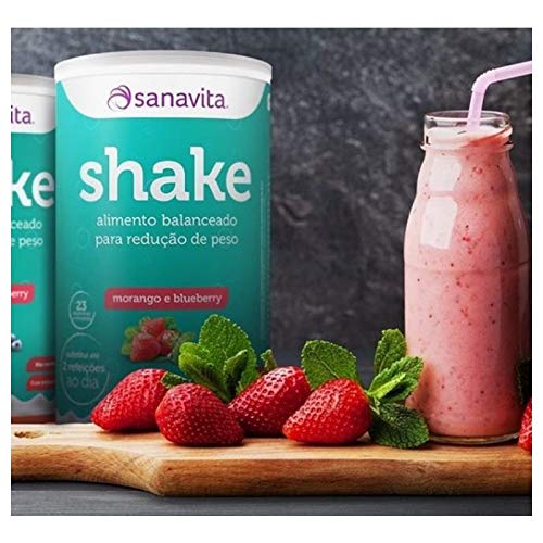 Shake Substituto de refeição Sanavita 450g Morango e Blueberry