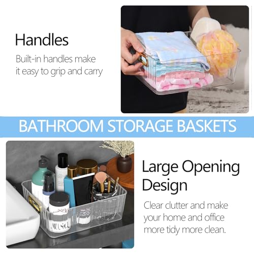 Panier de rangement transparent plastique placard lot de 6 boîtes empilables de cuisine - 6
