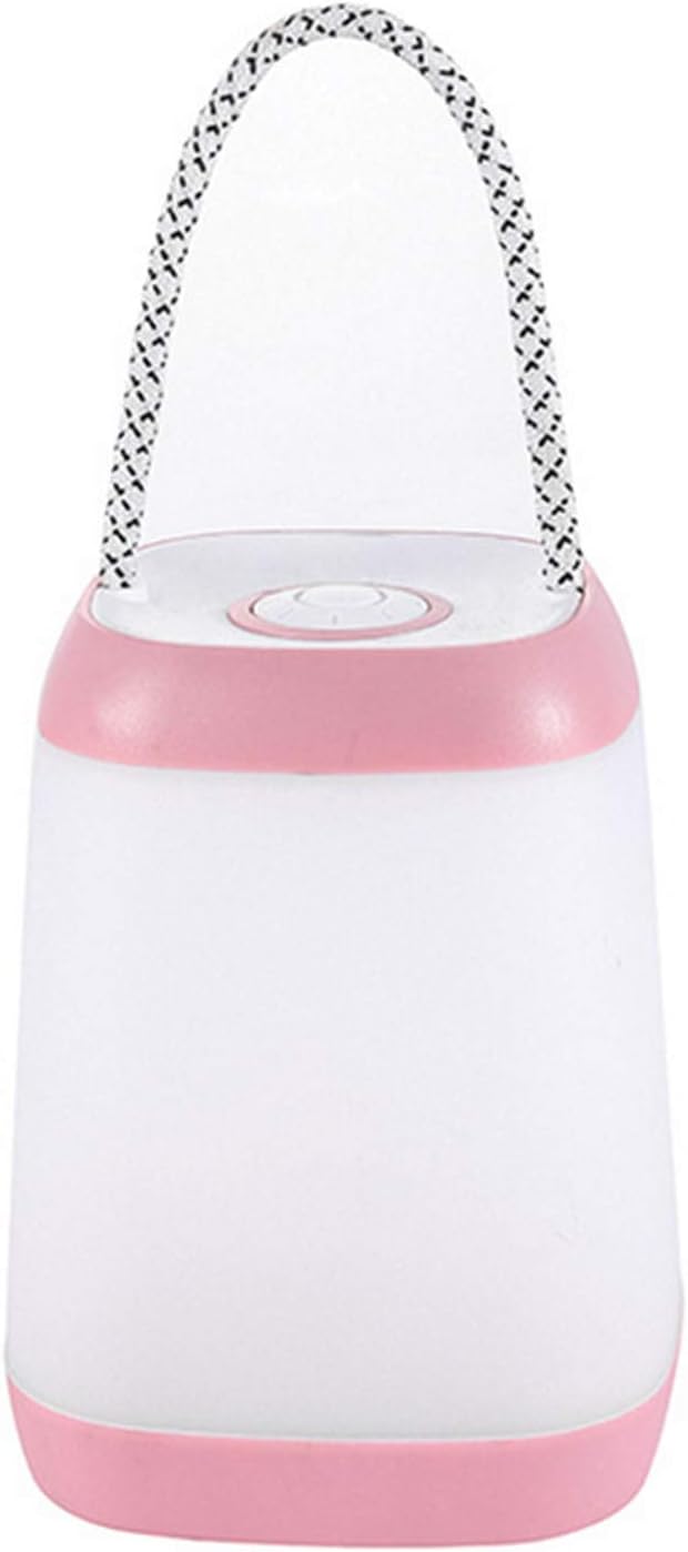 Night Light for Kids, USB Rechargeable Nursery Lamp Portable Camping Lantern with 3 Light Modes for Camping,Emergency,Bedroom,Indoor and Outdoor(Pink, 1 Pack)