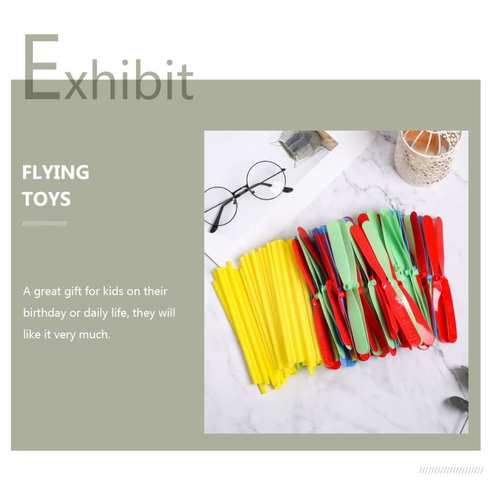 40 Pièces Main Pousser Bambou Libellule Hélicoptère Jouets Pour Enfants En Plein Air Volant Enfants Cadeau Sûr En Plastique Cadeaux De Fête / Articles De Fête