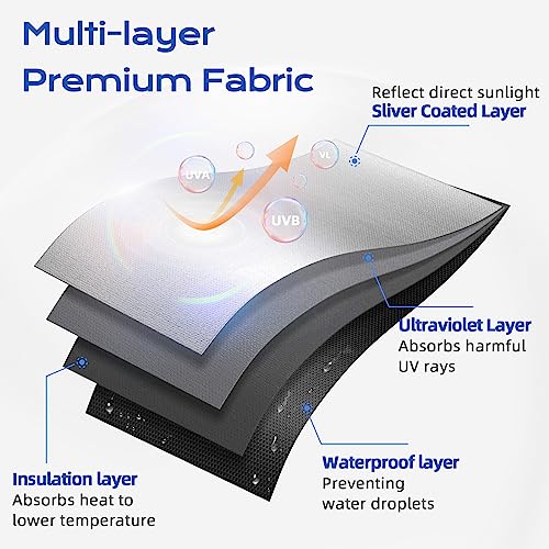 Image of Blackout Curtains for Bedroom, 39 inch x 58 inch Portable Black Out Blinds with 20 Sets Hook & Loop Strips for 100% Blackout Window Film, Temporary Black-out Shades for Windows Cover Nursery Travel RV- Blacks
