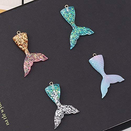20pcs shiny mermaid charms flat back resin charms necklace pendant keychain charms for DIY decoration