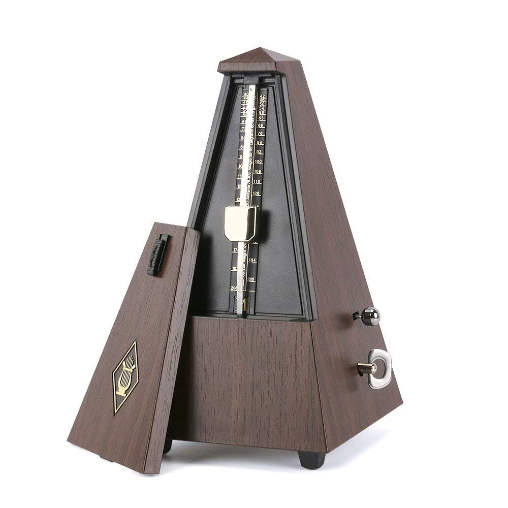 PERLMAN Classic Mechanical Wind-Up Metronome | Pyramid Style (Wood Finish, Brown)-picture-16