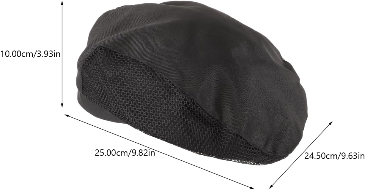 GLEAVI 2Pcs Chef Hats Unisex Cook Hats for Men Women Food Service Worker Hair Net Caps Reusable Washable 9.84X9.64X3.93 Inch Black