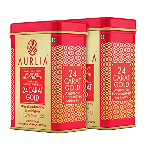 Image of 24 Carat Gold Ayurvedic Handcrafted Bathing Bar For All Skin Types -100g* 2pcs (200g)