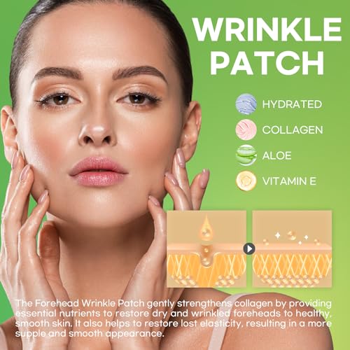 Image of SILKDERMIS Forehead Wrinkle Patches 12Pcs, Smile Line Patches 24pcs with Aloe, Collagen, Vitamin E, Anti Wrinkle Patches, Anti Wrinkle Patches