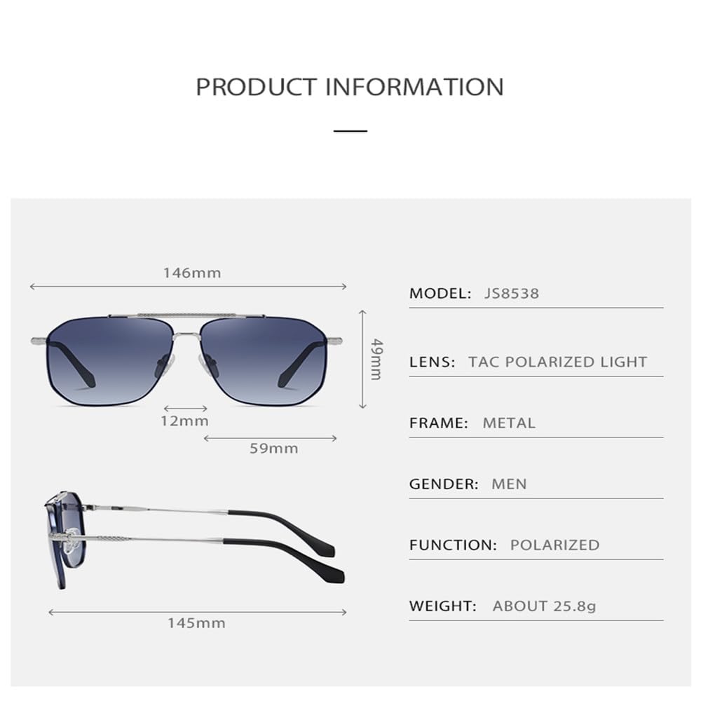 Gafas de sol polarizadas para hombre, gafas de sol de moda para mujer, montura de metal, gafas para conducir, estadios, fiest