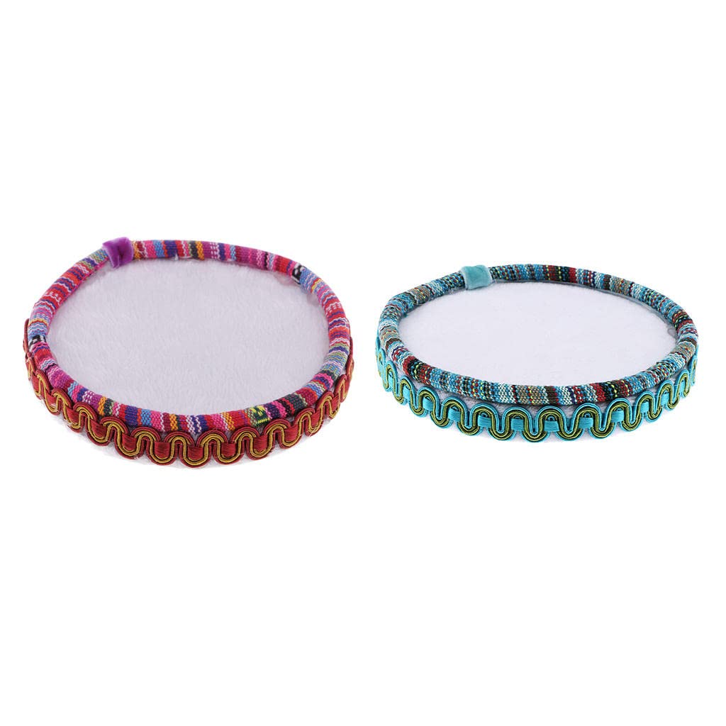 Milageto Pack of 2 Embroidered Decorated Wooden Tray Mat Bead Organizer