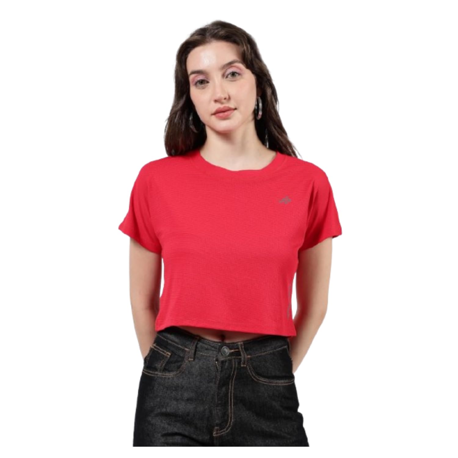 3rd planet Women’s Microfiber Polyester Crop T-Shirt | Quick Dry, Sweat-Resistant & Breathable Round Neck Activewear Top | Lightweight Short Sleeve Tee for Gym, Running, Yoga & Casual Wear-picture-13