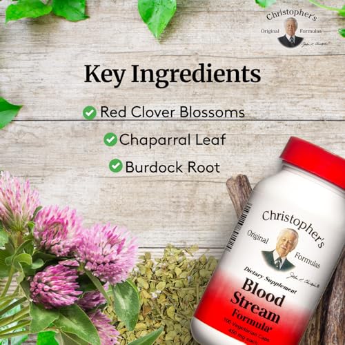 Image of Christopher's Original Formulas Blood Stream Formula - Blood Circulation Supplements - Supports Vein Elasticity, Clean & Pure Bloodstream - Pack of 2