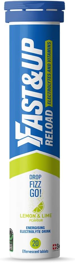Reload – Lemon & Lime Flavour – 20 Effervescent Tablets – Instant Electrolytes for Rapid Hydration & Energy - Added Vitamin C & B12 for Performance, Wellbeing, Travel & Recovery – Vegan