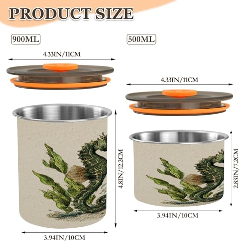 Envase para café de acero inoxidable 900ml con tapa transparente miniatura 2