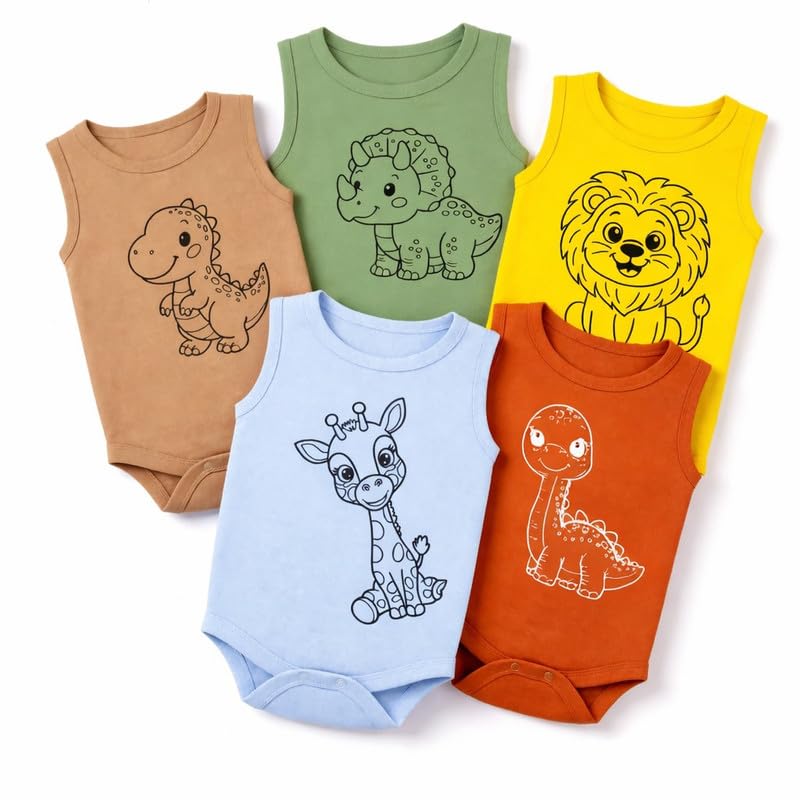 Image of EIO Newborn Baby Cotton Romper Sleepsuit | Half Sleeve Jumpsuit Bodysuit for Boys & Girls | Soft Breathable Baby Clothes Combo Pack