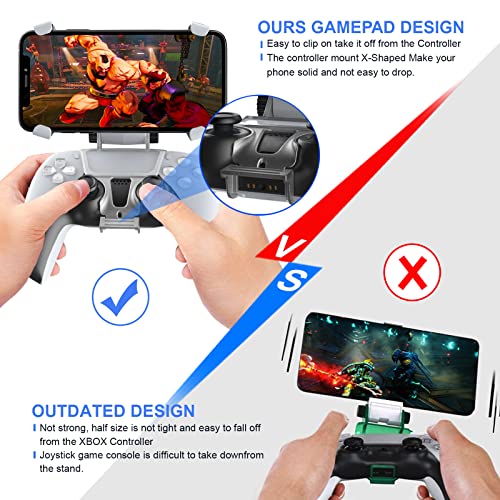 Dobe Ps5 Controller Mobile Gaming Clip For Playstation 5 Dualsense Controller Remote Play Mobile Phone Holder Clamp Adjustable Phone Mount Clip #TOP4