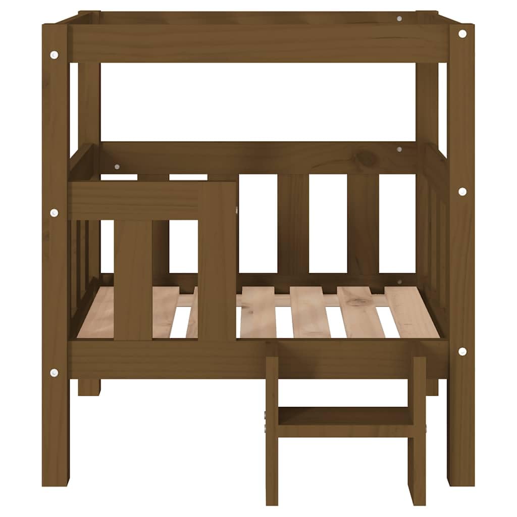 Cuccia per cani in legno di pino massiccio, 65,5 x 50,5 x 70 cm, accogliente letto per animali domestici con cuscino antiscivolo, morbido e delicato sulle articolazioni, per cuccioli, anziani
