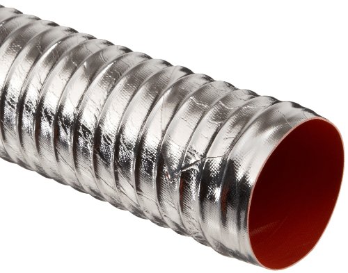 Heat-Flex Fiberglass Duct Hose, Silver, 2 ID, 12' Length