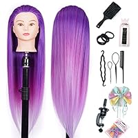Training Heads Mannequin Head Hair Styling Manikin Cosmetology Doll Head Synthetic Hair Hairdressing Head Exercise Head Free Clamp Exquisite Gifts