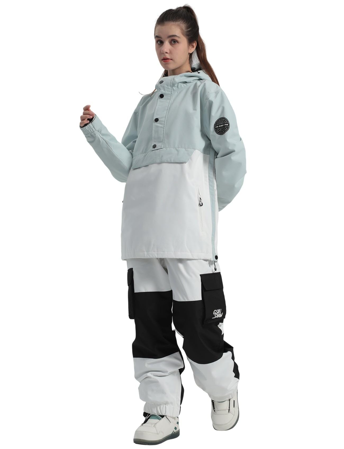 Veste de Ski et Snowboard pour Femme, Manteau Hiver Imperméable 15K Coupe-vent Chaud à Capuche