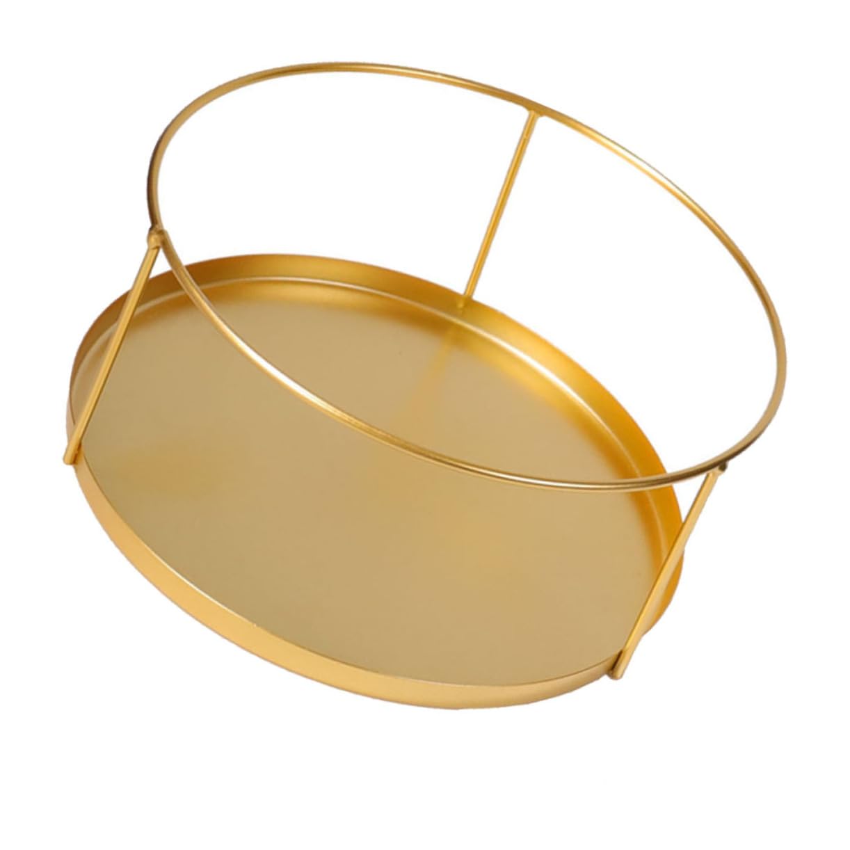 Round Iron Jewelry Storage Tray Decorative Design Multi-functional Organizer for Beauty Products and Accessories for Home Decor and