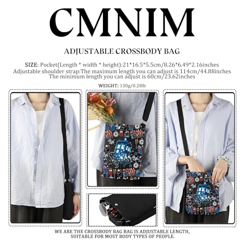 CMNIM Movie Inspired Gift Crossbody Bag Blue Time Machine Merch for TV Show Fans2