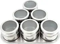Porta Temperos Condimentos Inox Magnético 6 Potes Com Imã