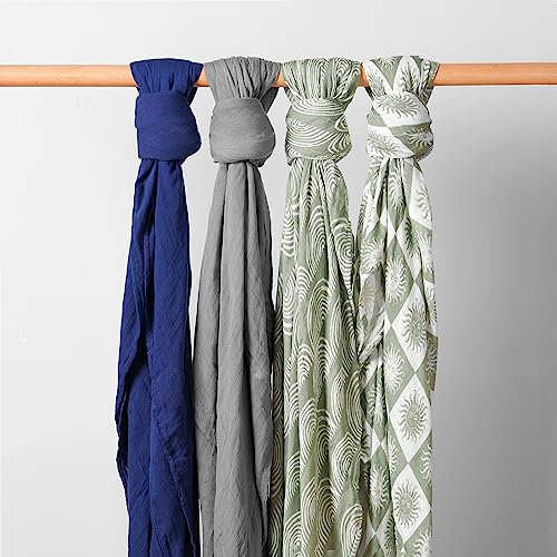Image of Muslin Swaddle Blanket, 100% Viscose Made from Bamboo Muslin Swaddle Blankets for Boys and Girls, Baby Receiving Swaddles, Unisex Receiving Blanket Newborn Gifts (Rainbow)