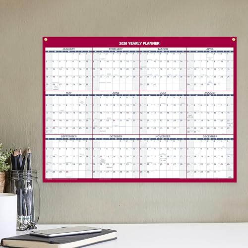 at-a-glance 2026 erasable calendar dry erase wall planner 1234 x 1634 small vertical-horizontal reversible compact pm330b2826