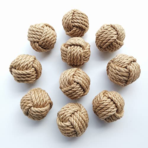 Elkpruu 10PCS Orbs Decorative Mini Balls for Centerpiece Bowls, Christmas Decorative Rope Balls for Bowls, Vase Filler, Decorative Bowl fillers for Farmehouse Coastal Table Decor - Image 8