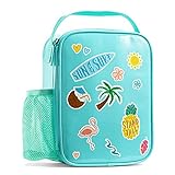 Fit + Fresh Kids Leakproof DIY Insulated Lunch Bag Kit with Containers, Top Handle, Teal