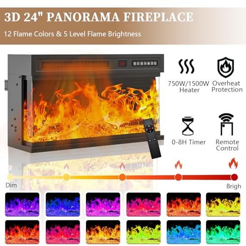 Image of Waleaf 60 inch Fireplace TV Stand for TVs up to 65 inch with 3-Sided Glass Fireplace, Farmhouse Entertainment Center Modern Console with Adjustable Flame Color, Storage Cabinet for Living Room, White