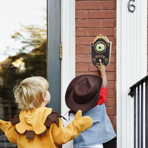 Campainha de Halloween, Campainha de porta de globo ocular com sons, ornamentos de Halloween Campain