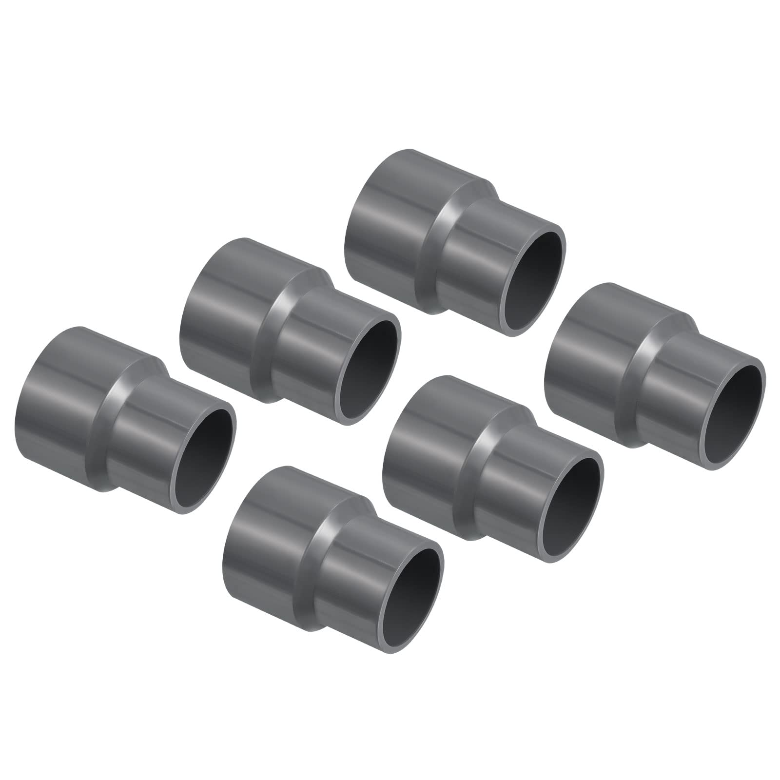 PATIKIL PVC Reductor Tubo Montaje 50x32mm, 3 Paquete Recto Acoplamiento Adaptador Conector, Gris — view 45
