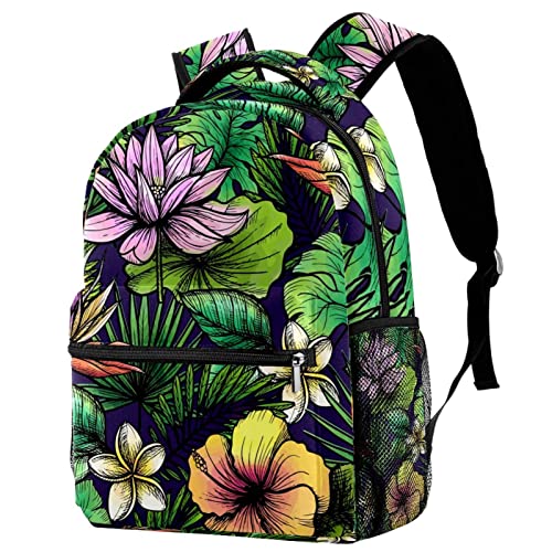 Sac à dos de voyage feuilles de palmier tropicales avec porte-bouteille Campus