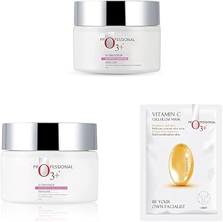 O3+ D-Tan Scrub (50g), D-TAN Professional Pack [For Instant Results] (50g), Vitamin C Cellulose Sheet Mask [For Pigmentati...
