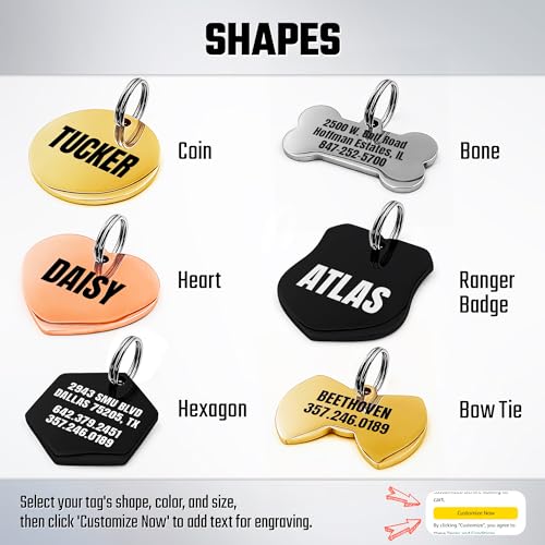 Zorweet Dog And Cat Id Tags Engraved For Pets Personalized Engraved And Personalized Stainless Steel Id Tags Custom Text Engraved On Both Sides thumb #1