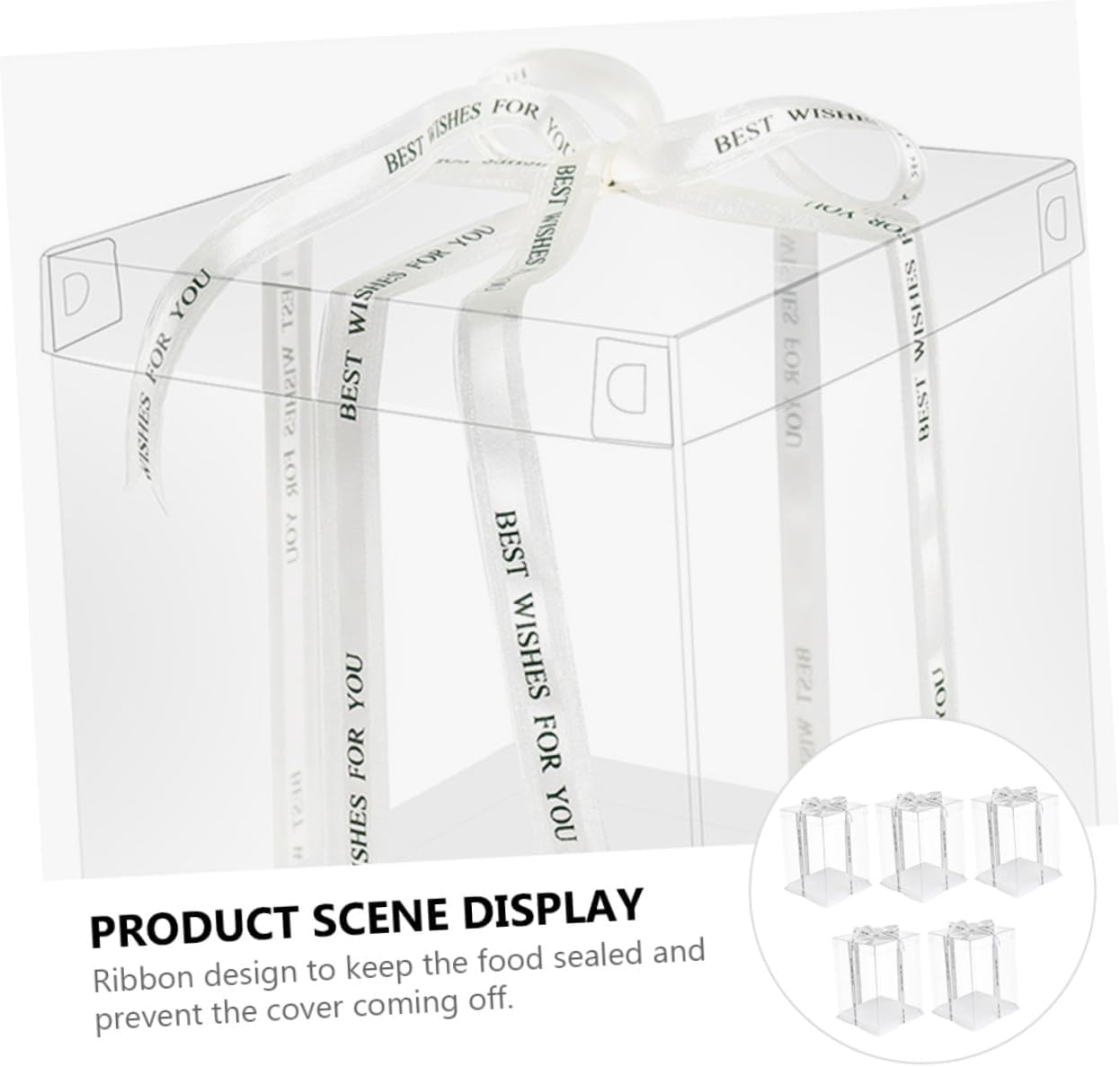 5pcs 8-inch Double Layer Birthday Cake Boxes with Ribbon, Food Packaging Cake Storage Containers for Bakery, Party, and Packaging