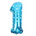 Juzfun Foil Balloons Number 1 Blue (Large Size : 27 Inch) First Birthday Party Decoration Photo Background gallery image