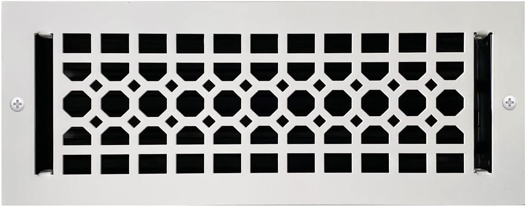 Empire Register Bodenregister Aus Stahl – 5,1 X 25,4 Cm, Jugendstil-Design, Schwarz