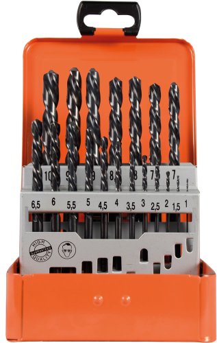 Projahn Spiralbohrer Metallkassette (19-teilig, linksschneidend, aus dem Vollen geschliffen, lange Lebensdauer, je 1 Ø 1 – 10 mm um 0,5 steigend) 60315L