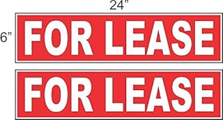 2-6x24 For Lease Real Estate Rider Sign Red Reverse Out