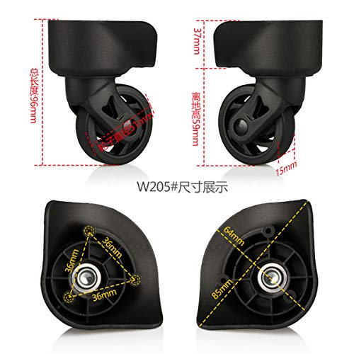 Ruedas de recambio para maletas W205# para eliminar el ruido y los atascos al arrastrar equipaje 2