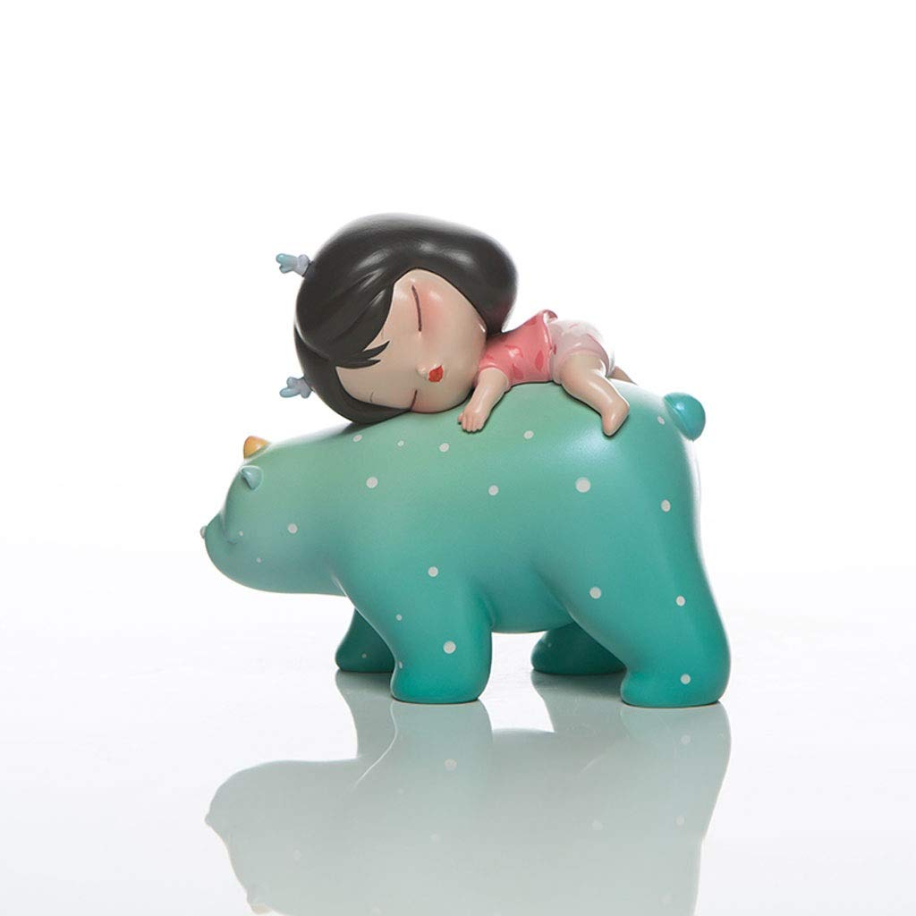 Sculpture Śliczne ręcznie malowane mała dziewczynka bajki dekoracji małe dekoracje domowe Dekoracje Desktopowe Cooler Cute Handmade prezenty Statue (Color : A)