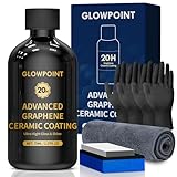 GLOWPOINT Ceramic Coating for Cars, 20H Graphene Ceramic Coating for Auto Detailing, High Gloss Anti-Scratch Nano Coat Kit, 10 Years Hydrophbic Mirror Paint Protection (70ML)
