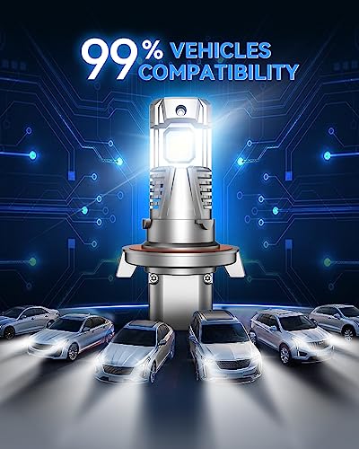 Image of SEALIGHT H13 LED Bulbs, 90000LM 6500K Output Canbus Ready, H13 /9008 For Powersports IP68 80000Hrs Lifespan, 1:1 Size Real Halogen, 3Mins Installation, 2 Pack
