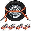 Set di 4 Cinghie di tensione per trasporto auto 2,9 m cinghia di ancoraggio per fissaggio ruota 50mm DIN EN 12195-2 2000 daN