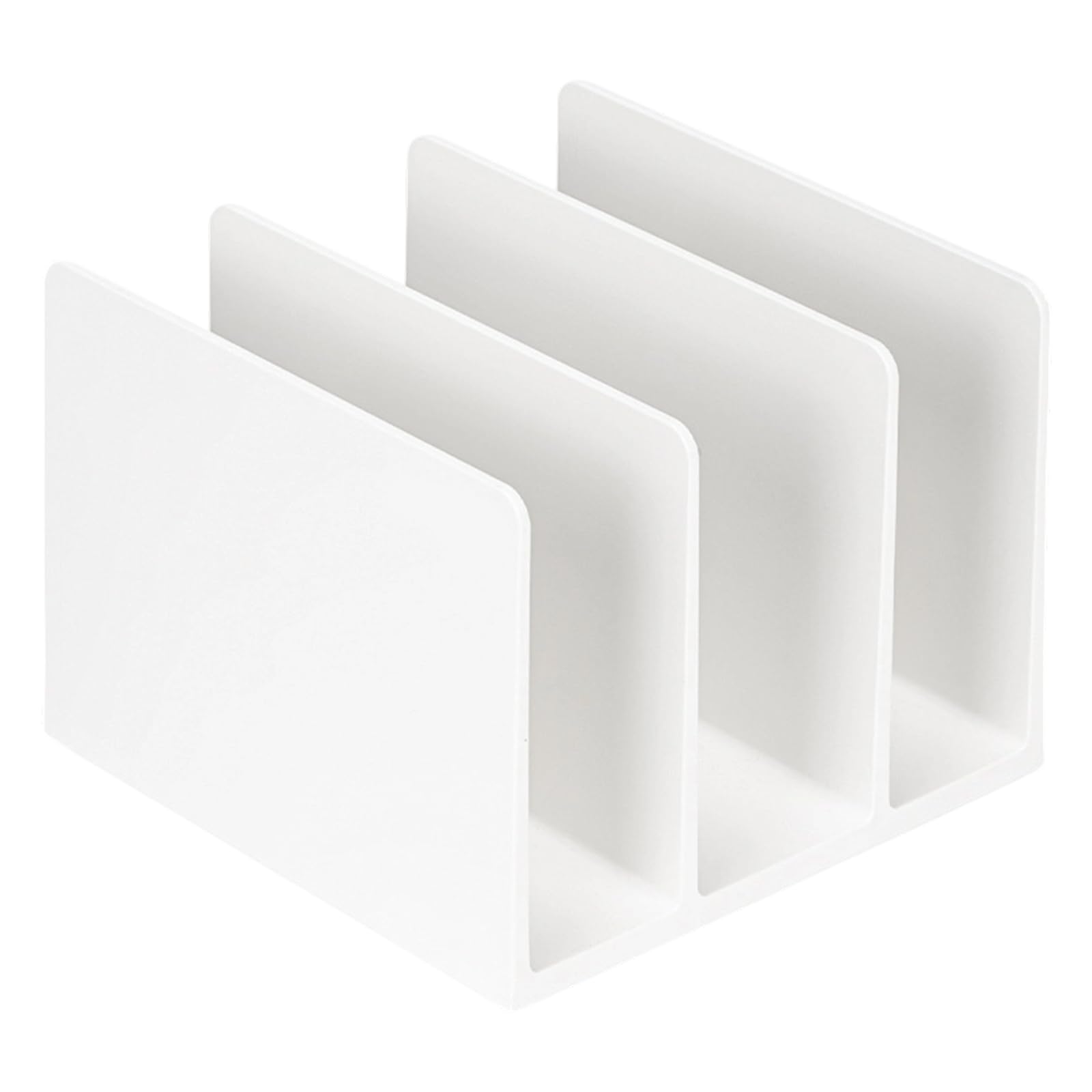 Jazuaiao Desk Bookend ABS Book End 3 Section Organiser Divider Magazine Stand Space Saving Shelf Bookend 162x162x122mm Sturdy Stand
