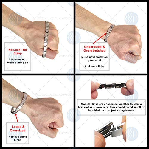 Dolceoro Sb-001, Shiny Italian Modular Starter Charm Bracelet, 9Mm Wide Stainless Steel, 18 Links For Wrist 6-6 3/8" #TOP2