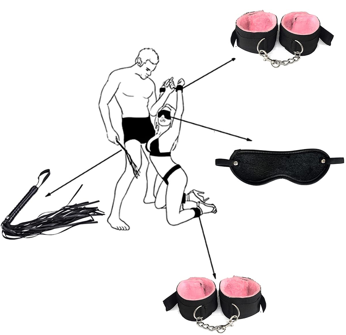 ̶𝙨̶𝙚̶𝙭̶ ̶𝙩̶𝙤̶𝙮̶ 10-Piece Light and Comfortable Sex Tool Set with Cross Buckles, Leather Whip