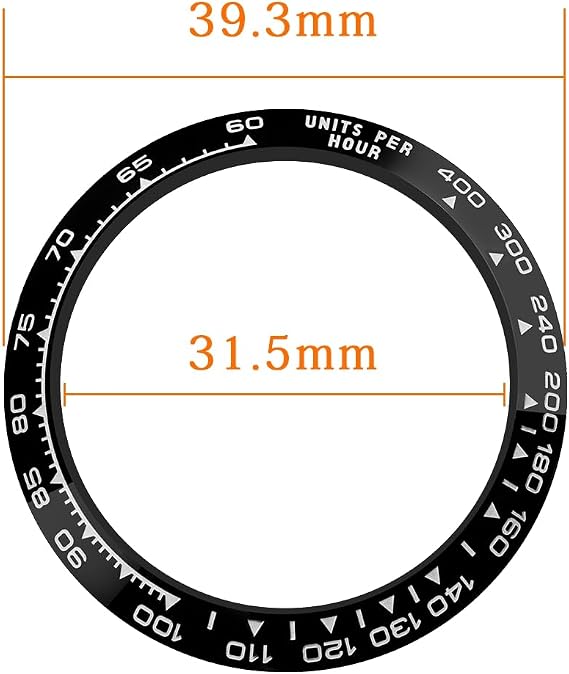 Ceramic Bezel Replacement For Rolex Daytona 16520 16500 116500 116509 | 116520 116508 116509 Engrave 39.3*31.5*2.6mm (Black+White)